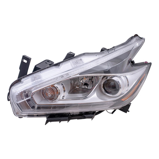 Brock Replacement Driver's Halogen Combination Headlight Compatible with 2015 2016 Murano 26060-5AA9A