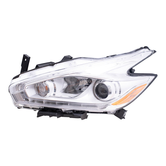 Brock Replacement Driver's Halogen Combination Headlight Compatible with 2017 Murano 26060-5AA9C