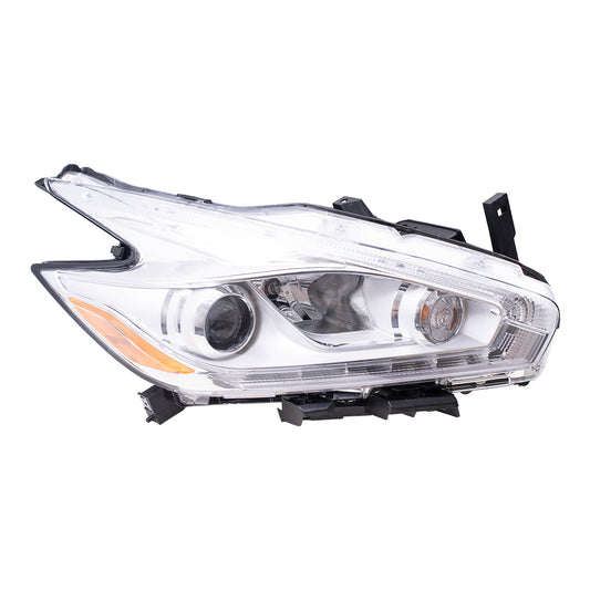 Brock Replacement Passenger's Halogen Headlight Compatible with 2017 Murano 26010-5AA9C