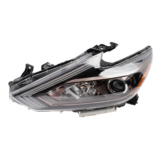 Brock Replacement Drivers Halogen Headlight Headlamp w/ Black Housing Compatible with 16-18 Altima 260609HS4B