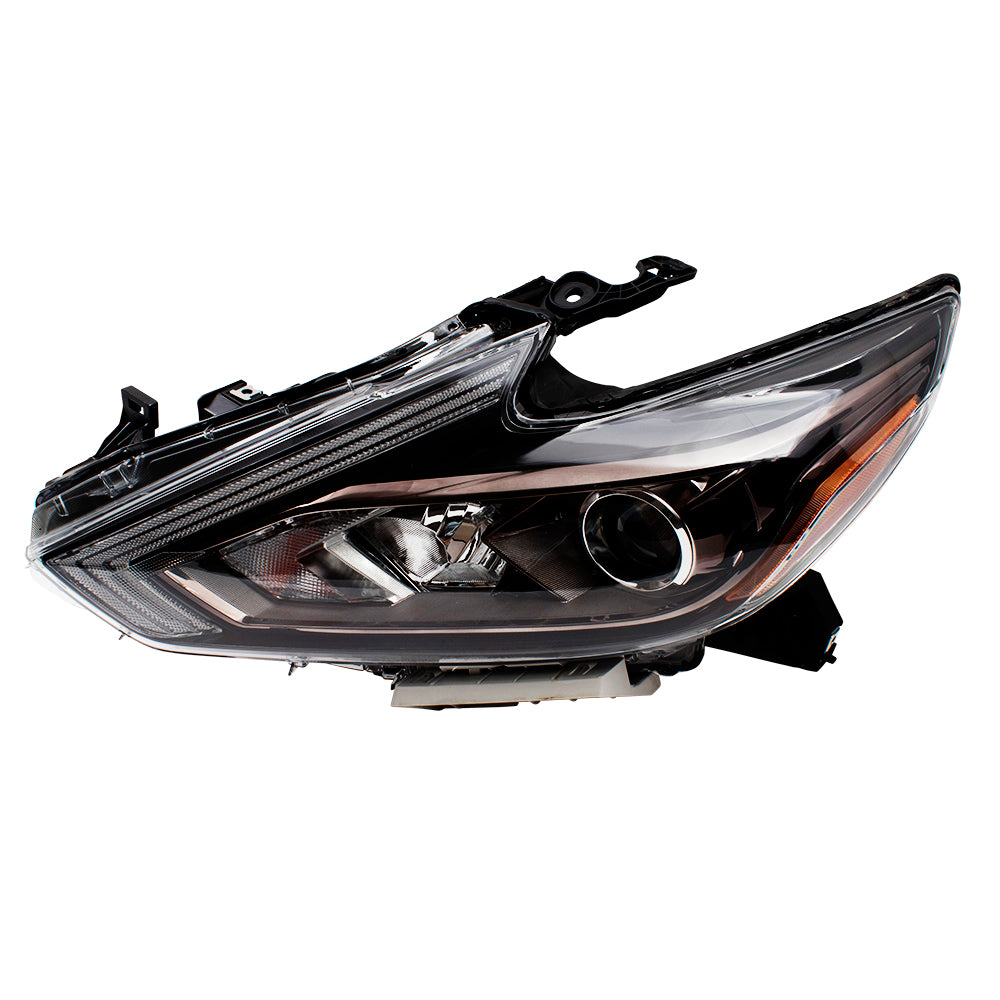 Brock Replacement Pair Set Halogen Headlights Headlamps w/ Black Housing Compatible with 16-18 Altima 260609HS4B 260109HS4B