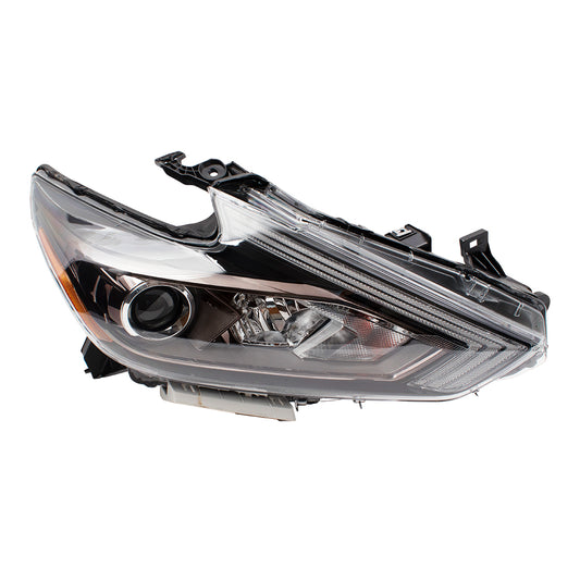 Brock Replacement Passengers Halogen Headlight Headlamp w/ Black Housing Compatible with 16-18 Altima 260109HS4B