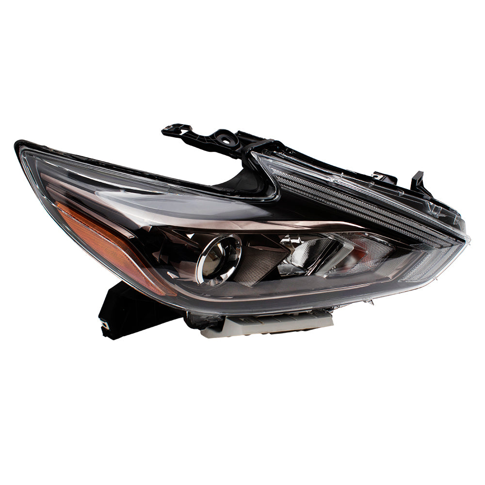 Brock Replacement Passengers Halogen Headlight Headlamp w/ Black Housing Compatible with 16-18 Altima 260109HS4B