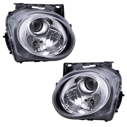 Brock 4221-0083LR Driver Left Passenger Right Halogen Headlight Assembly Set Compatible with 2015-2017 Nissan Juke