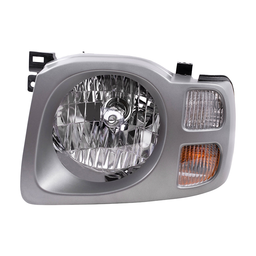 Brock Replacement Drivers Headlight Headlamp with Silver Bezel Compatible with 02-04 XTerra SUV 260607Z826