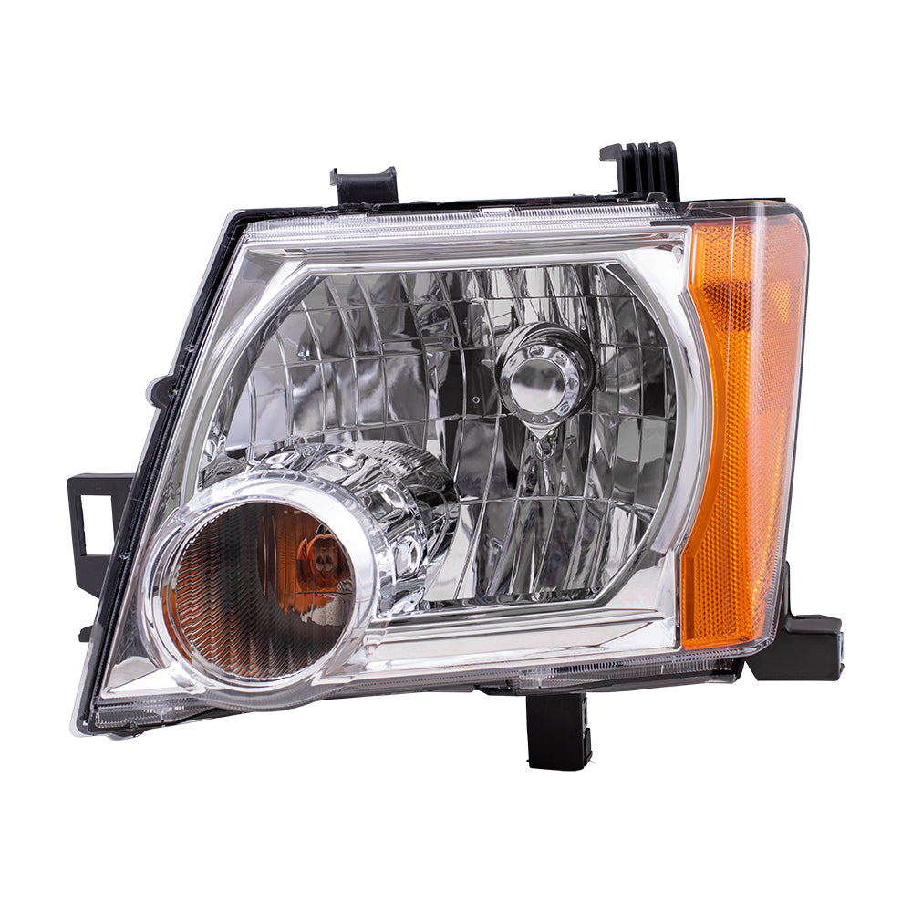 Brock Replacement Drivers Halogen Combination Headlight Headlamp with Chrome Bezel Compatible with 05-15 Xterra 26060EA025