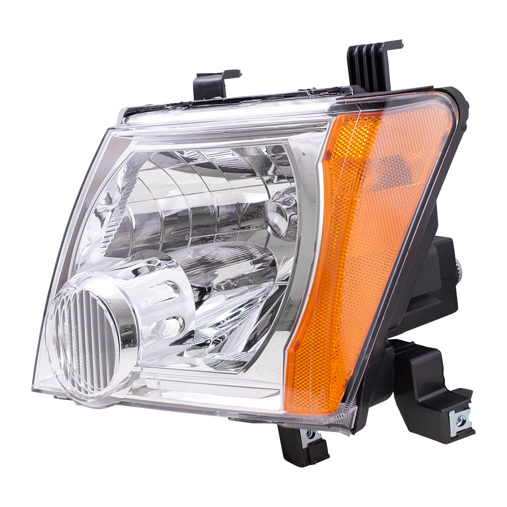 Brock Replacement Drivers Halogen Combination Headlight Headlamp with Chrome Bezel Compatible with 05-15 Xterra 26060EA025