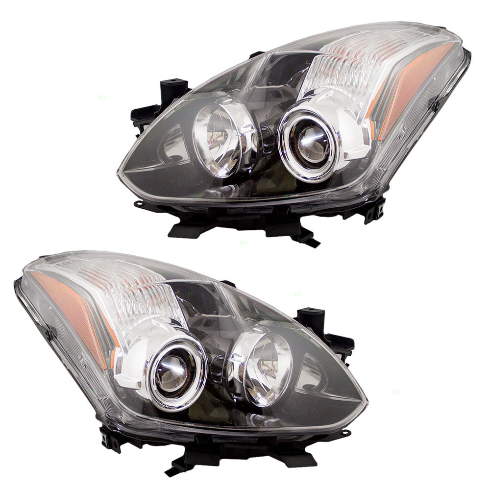 Brock Replacement for Driver and Passenger Halogen Headlights Headlamps Compatible with 10-13 Altima 26060-ZX10B 26010-ZX10B