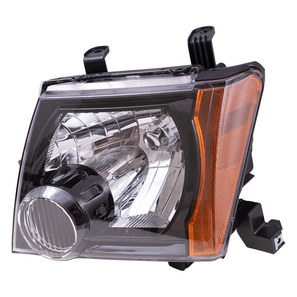 Brock Replacement Driver Side Halogen Combination Headlight Assembly with Black Bezel Compatible with 2009-2015 Xterra S/X Models