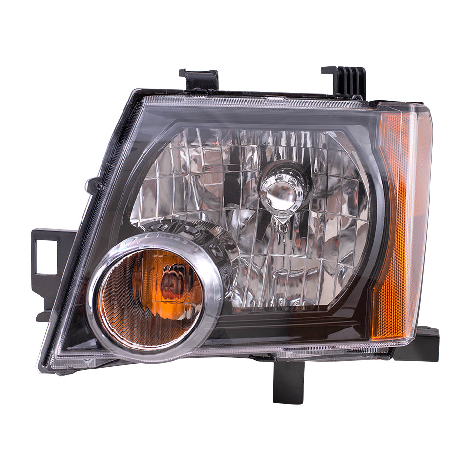 Brock Replacement Driver Side Halogen Combination Headlight Assembly with Black Bezel Compatible with 2009-2015 Xterra S/X Models