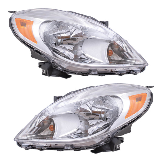 Brock Replacement Driver and Passenger Headlights Headlamps Compatible with 12-14 Versa Sedan 26010-3AN0B 26060-3AN0B