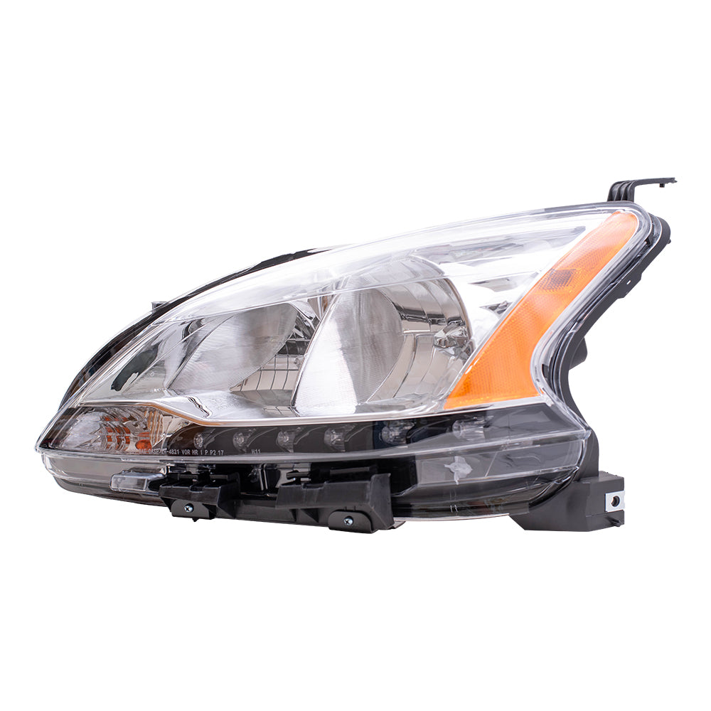 Brock Replacement Drivers Halogen Combination Headlight Headlamp w/ LED Accents Compatible with 13-15 Sentra 26060-3SG2A