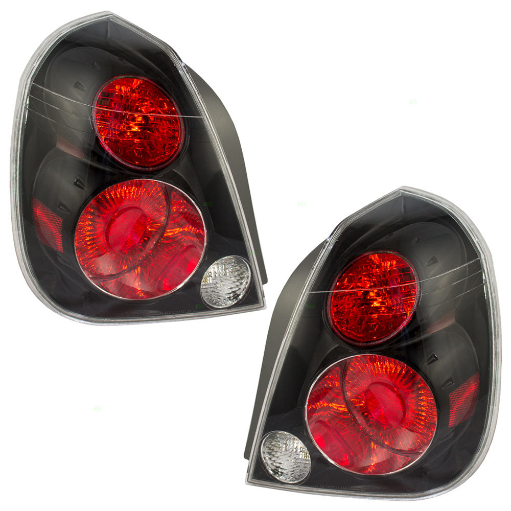 Brock Replacement Driver and Passenger Taillights Tail Lamps with Black Trim Compatible with 05-06 Altima 26555-ZB725 26550-ZB725