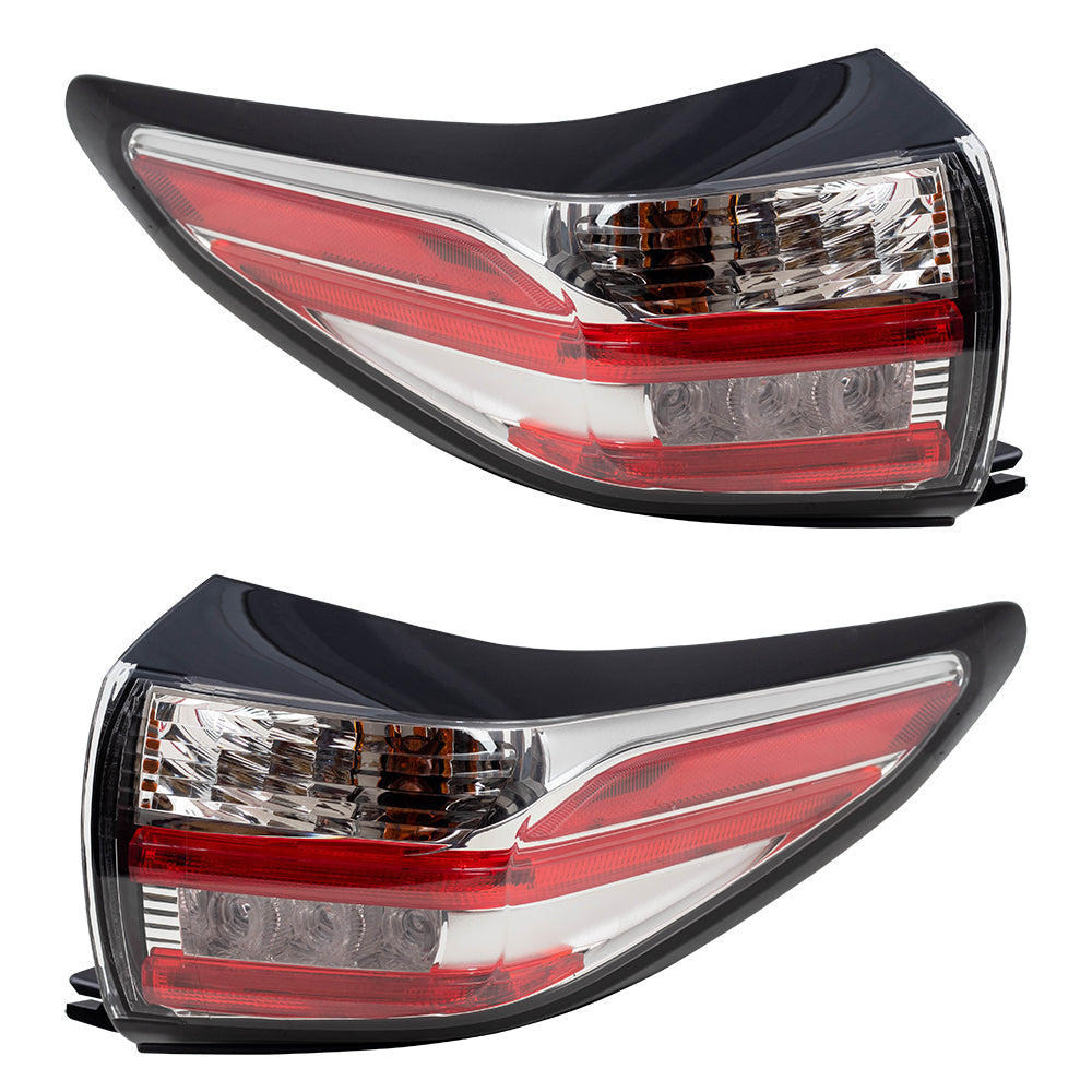 Brock Replacement Pair Tail Lights Compatible with 2015-2018 Murano