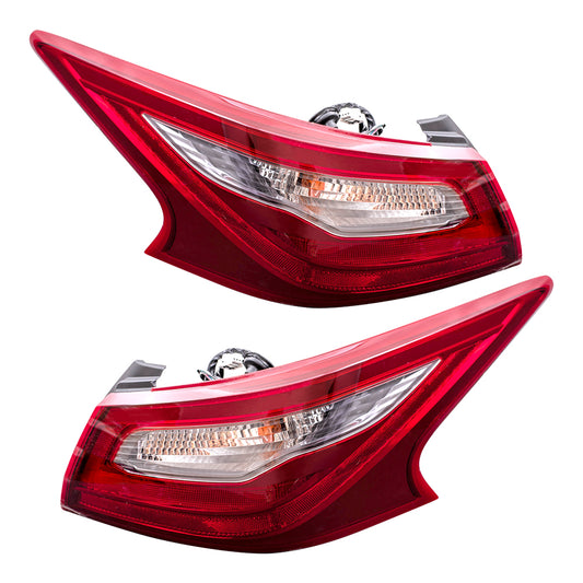 Brock Replacement Set Tail Lights Quarter Body Mounted without Smoked Lens Compatible with 2018 Altima Sedan