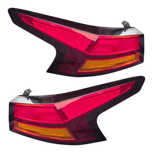 Brock Replacement Driver and Passenger Side Quarter Mounted Tail Light Assemblies Compatible with 2019-2023 Altima