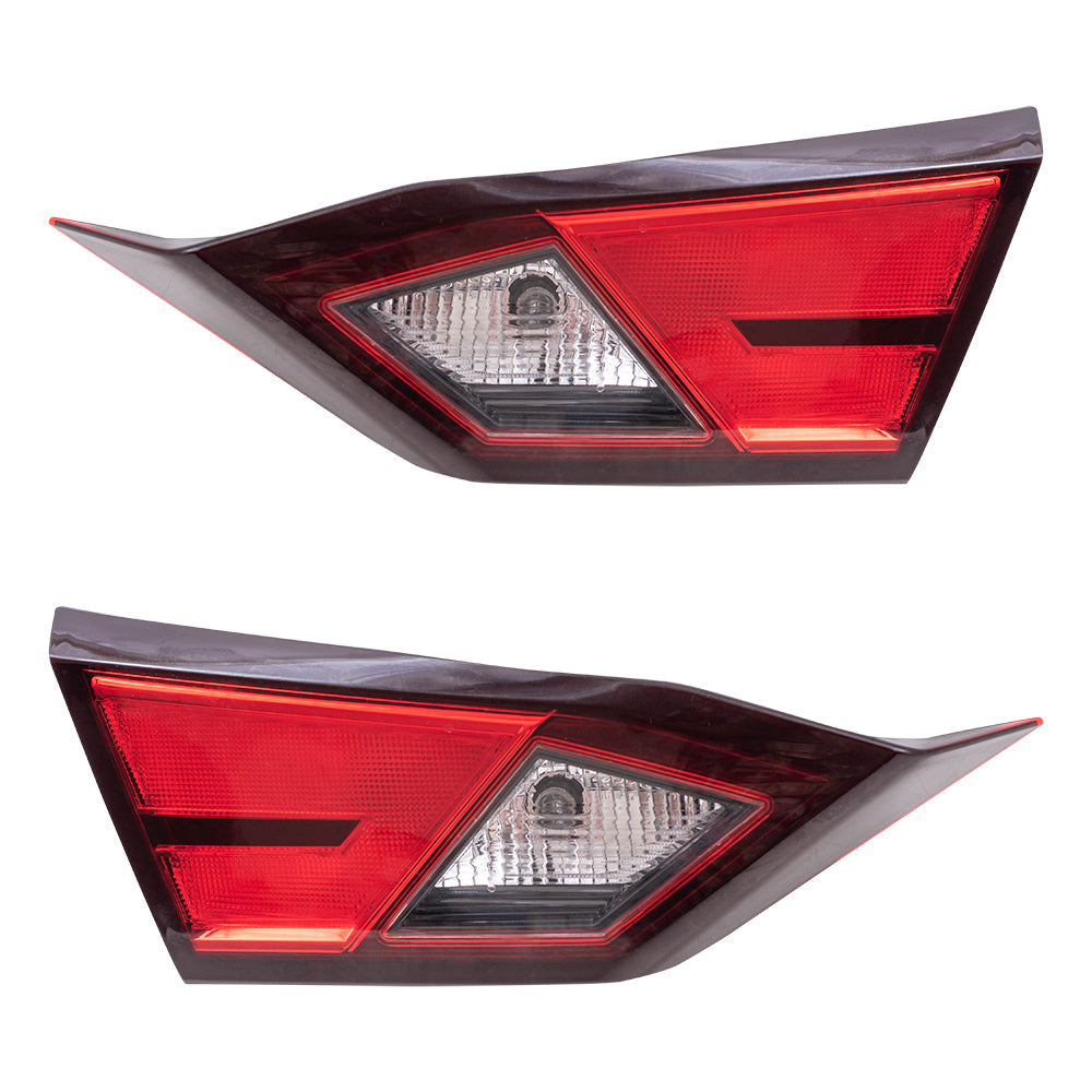 Brock Replacement Drivers and Passengers Set Lid Mounted Tail Light Assemblies Compatible with 19-23 Altima 26545-6CA0A 26540-6CA0A