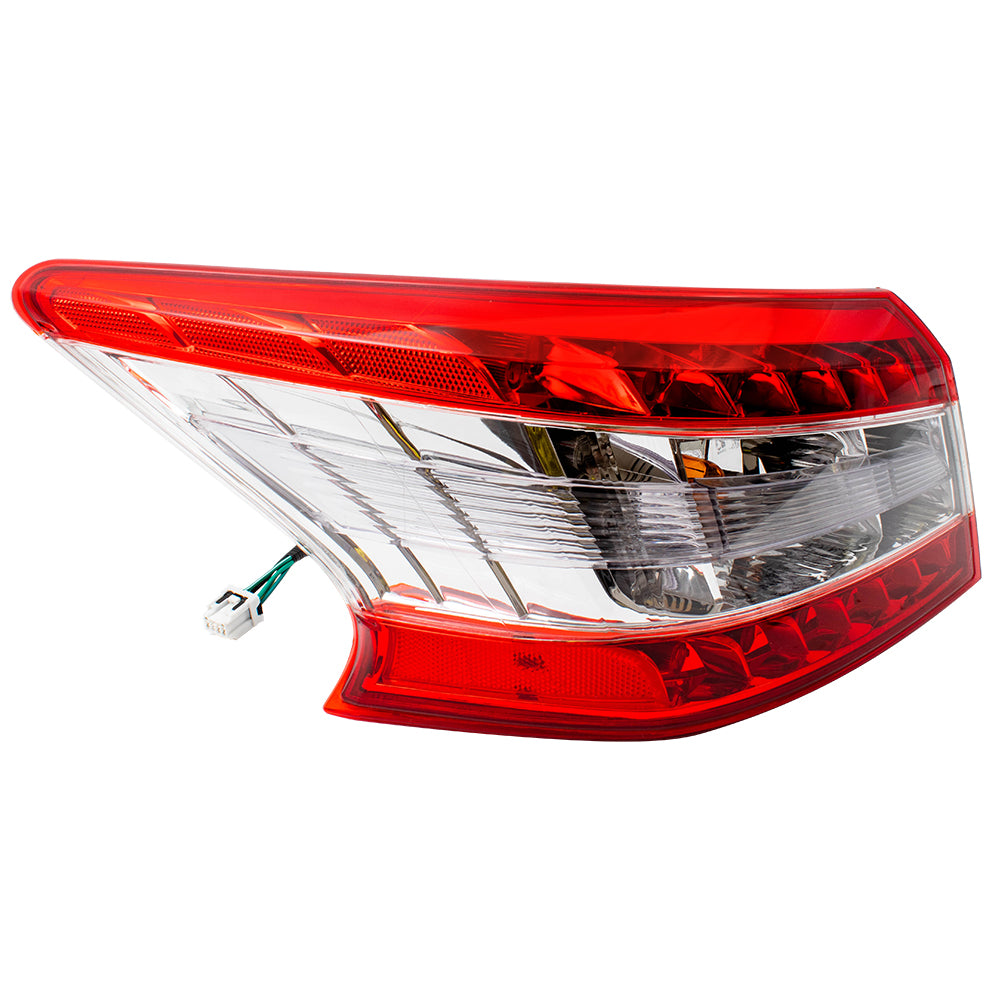 Brock Replacement Tail Lights Driver and Passenger Quarter Panel Mounted Rear Lamps Compatible with 13-15 Sentra 26555-3SG0A 26550-3SG0A