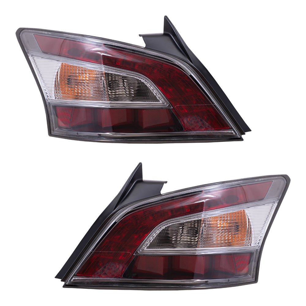 Brock Replacement Pair Set Taillights Tail Lamps Compatible with 2012-2014 Maxima 26555-9DA0B 26550-9DA0B