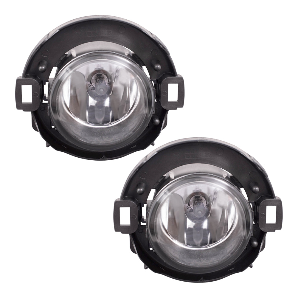 Brock Replacement Pair Set Fog Lights Lamps Compatible with 2005-2015 XTerra 2010-2013 Frontier Pickup Truck 6150EA025