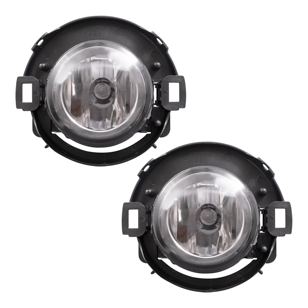 Brock Replacement Pair Set Fog Lights Lamps Compatible with 2005-2015 XTerra 2010-2013 Frontier Pickup Truck 6150EA025