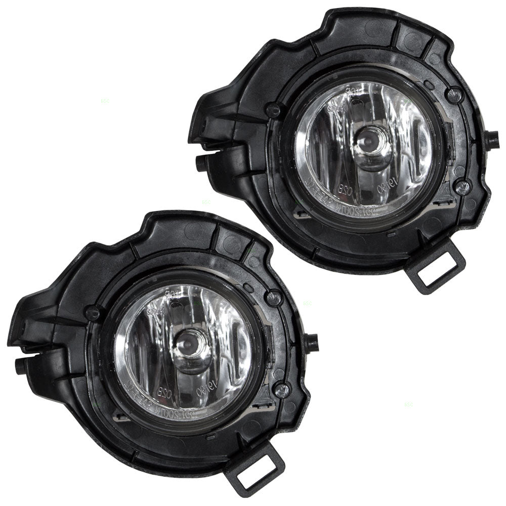 Brock Replacement Set Driver and Passenger Fog Lights Lamps Lenses with Brackets Compatible with 2008-2015 Armada 26155-ZQ00A 26150-ZQ00A