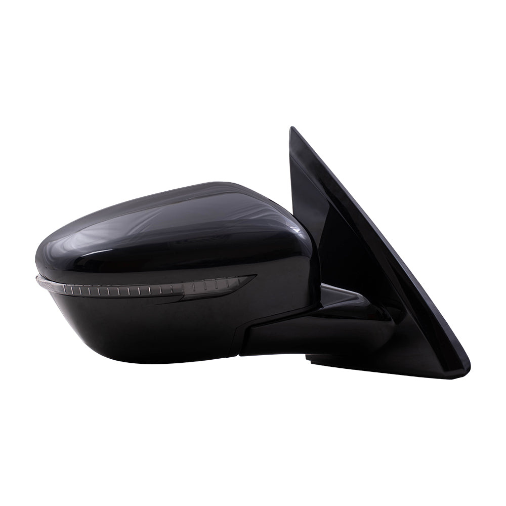 Brock Replacement Driver and Passenger Side Power Mirrors Paint to Match Black with Signal without Heat or Around View Compatible with 2018-2019 Pathfinder