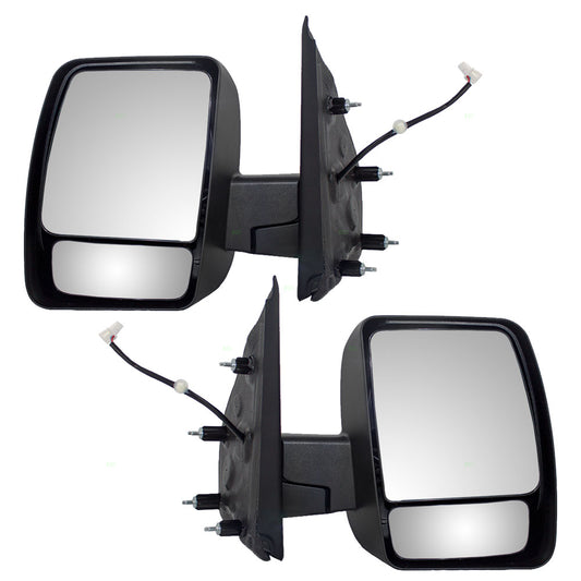 Brock Aftermarket Replacement Driver Left Passenger Right Power Mirror Set Textured Black Foldaway without Heat-Towing Package Compatible with 2012-2018 Nissan NV1500