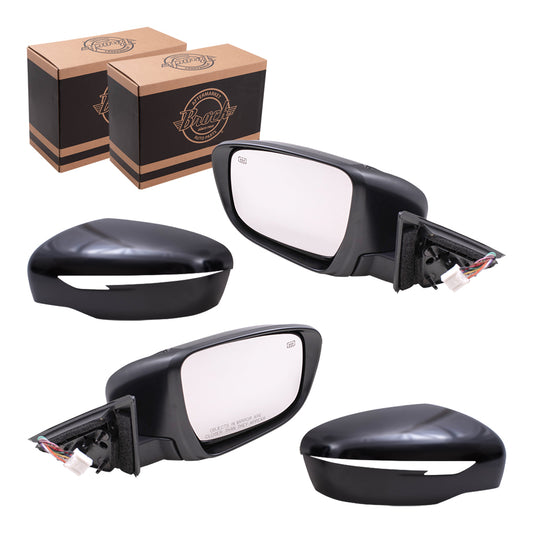 Replacement Set Driver and Passenger Side Door Power Mirrors Heated Signal with Camera Compatible with 2017 Rogue Korea