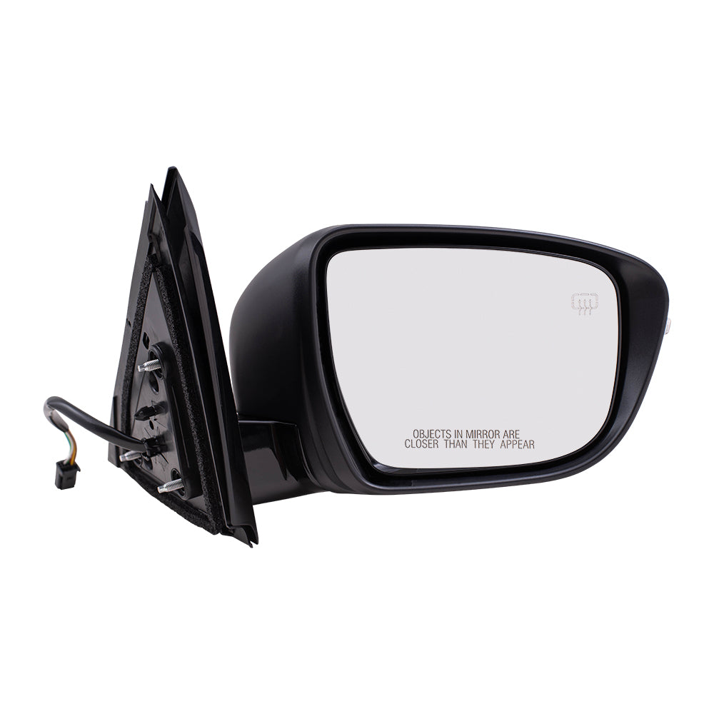 Brock Replacement Driver and Passenger Side Power Mirrors Paint to Match Black with Heat and Signal without Around View Compatible with 2018-2019 Pathfinder