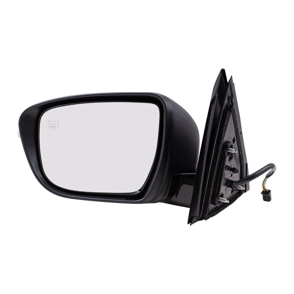 Brock Replacement Driver Side Power Mirror Paint to Match Black with Heat and Signal without Around View Compatible with 2018-2019 Pathfinder