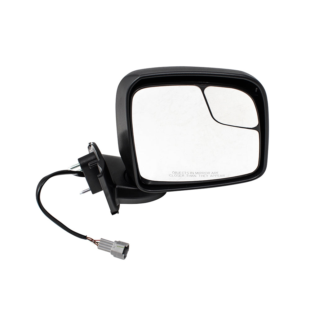 Replacement Passengers Power Side View Mirror Heated Spotter Glass Textured Right Compatible with 15-17 City Express 13-17 NV200 19317357 963013LM0D