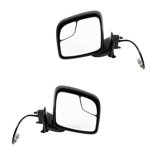 Replacement Pair Set Power Side View Mirrors Heated Spotter Glass Compatible with 15-17 City Express 13-17 NV200 19317358 19317356 963023LM0B 963013LM0B