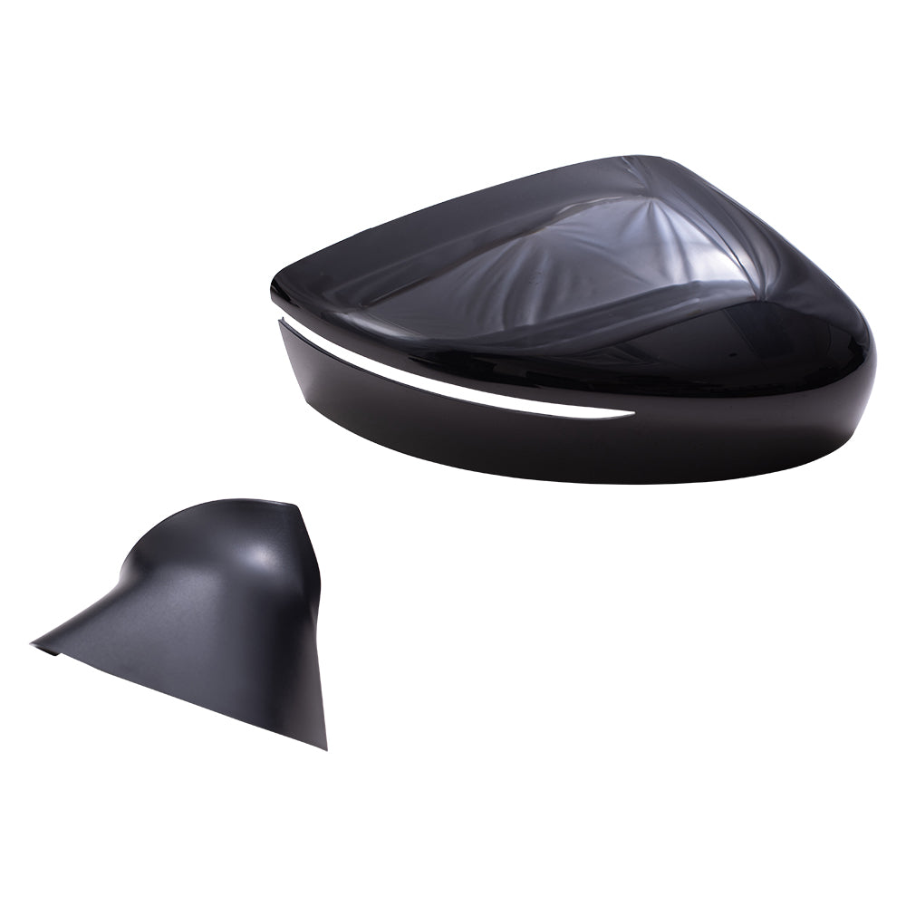 Brock Aftermarket Replacement Driver Left Passenger Right Power Mirror Set Paint to Match Black with Heat-Signal-Blind Spot Detection Compatible with 2020 Nissan Versa SV Sedan