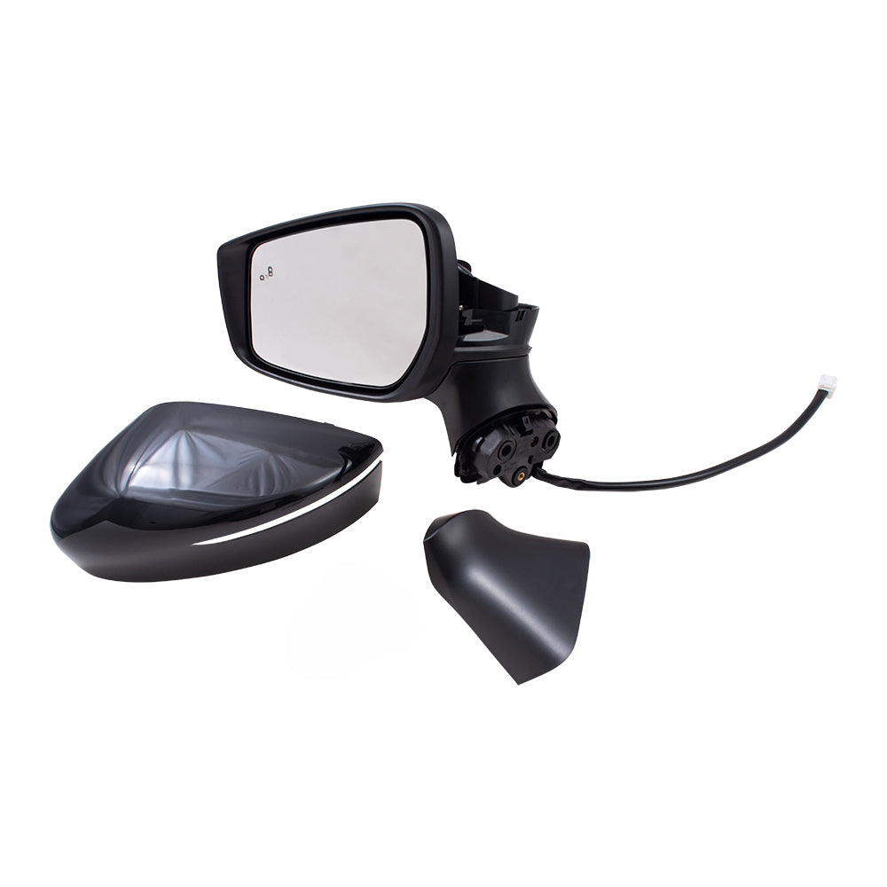 Brock Aftermarket Replacement Driver Left Power Mirror Paint to Match Black with Heat-Signal-Blind Spot Detection Compatible with 2020 Nissan Versa SV Sedan