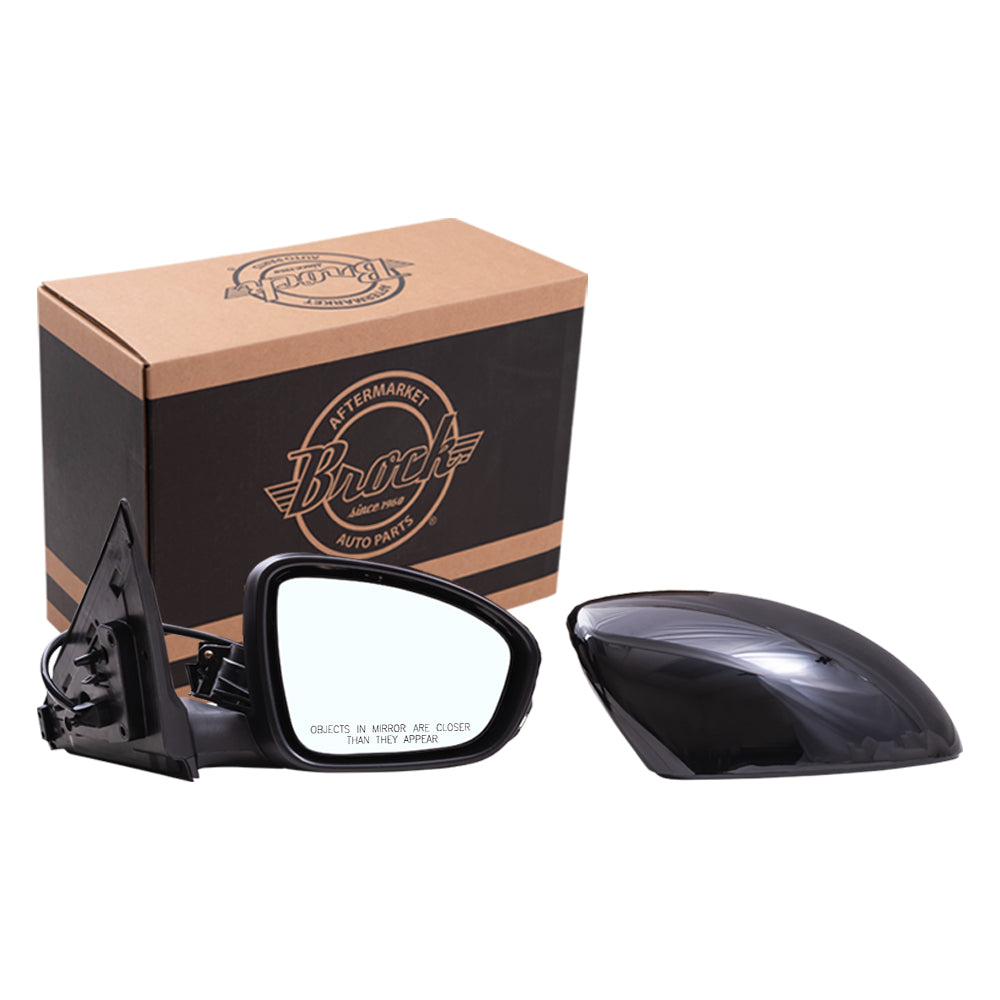 Brock Aftermarket Replacement Driver Left Power Mirror With Heat-Signal Without Camera Paint To Match Black Compatible With 2020-2021 Nissan Sentra