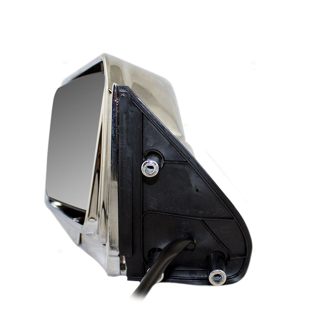 Brock Aftermarket Replacement Driver Left Power Mirror Chrome With Heat Compatible With 1994-1995 Nissan Pathfinder