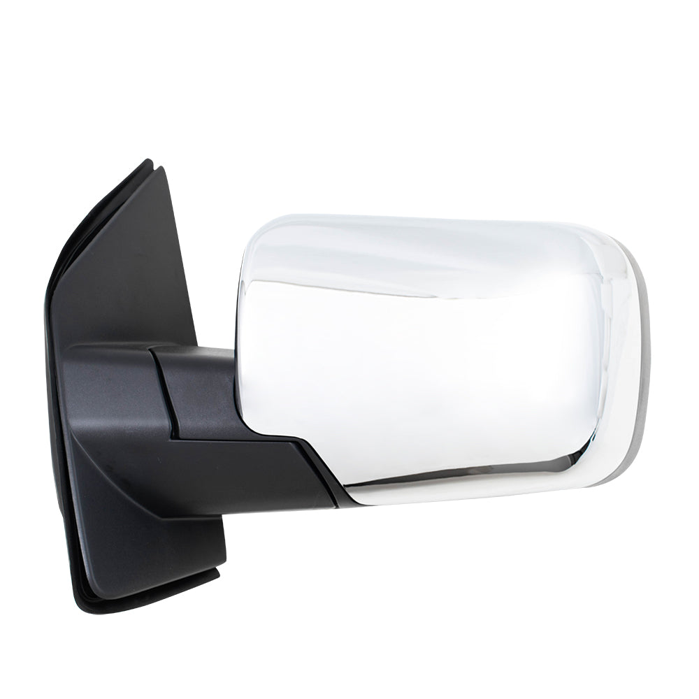 Replacement Drivers Power Side View Mirror Heated w/ Chrome Cover Compatible with 2004-2015 Titan 96302-ZC20A