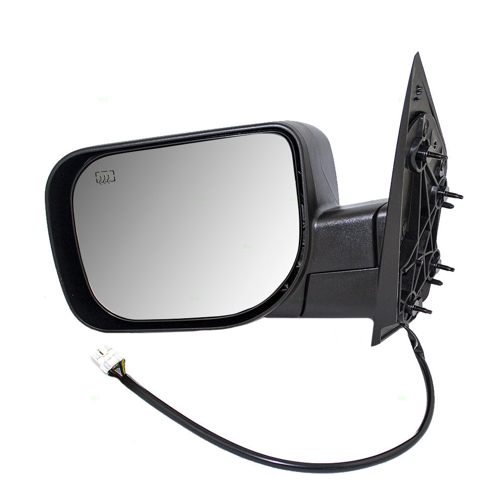 Brock Replacement Drivers Power Side View Mirror Heated Single Arm Compatible with 04-15 Titan 96302-ZH10A