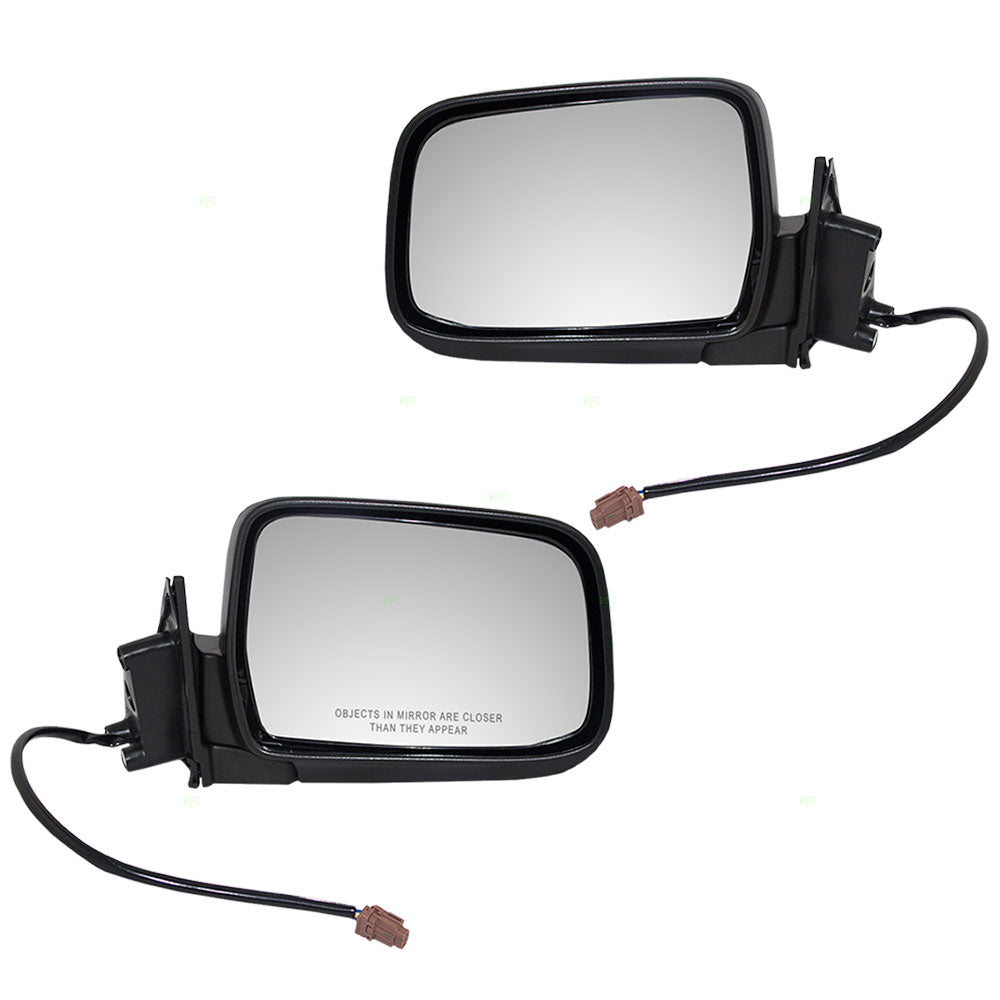 Driver and Passenger Power Side View Mirrors Textured Compatible with 98-04 Frontier 96302-3S500 96301-3S500