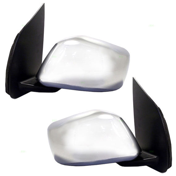 Replacement Pair Set Power Side View Mirrors w/ Chrome Covers Compatible with 2005-2017 Frontier 96302EA015 96301-EA015