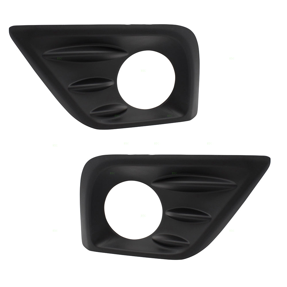 Brock Replacement Pair Set Front Bumper Fog Lamp Covers Trim Bezel w/ Hole Compatible with 16-18 Altima 622579HS0B NI1038141 622569HS0B NI1039141