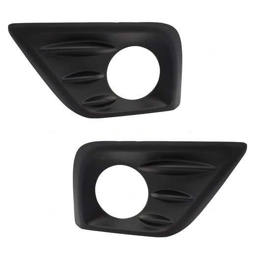 Brock Replacement Pair Set Front Bumper Fog Lamp Covers Trim Bezel w/ Hole Compatible with 16-18 Altima 622579HS0B NI1038141 622569HS0B NI1039141