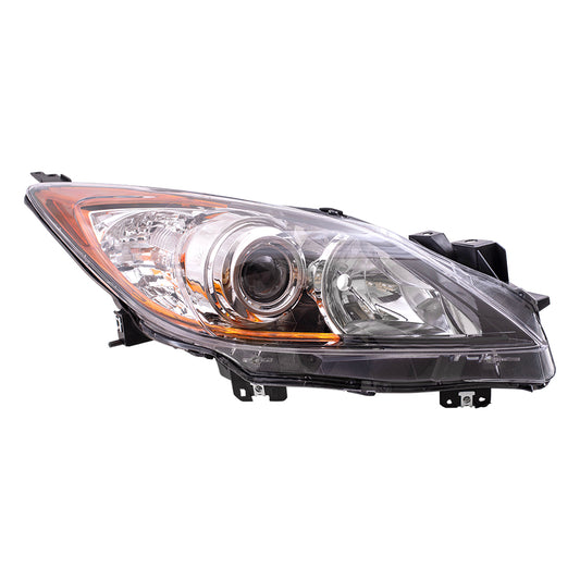 Brock Replacement Passengers Halogen Combination Headlight Headlamp Chrome Projector Bezel Compatible with 3 BBM4510K0K