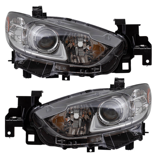 Brock Replacement Pair Set Halogen Combination Headlights Headlamps Compatible with GJR9510L0C GJR9510K0C