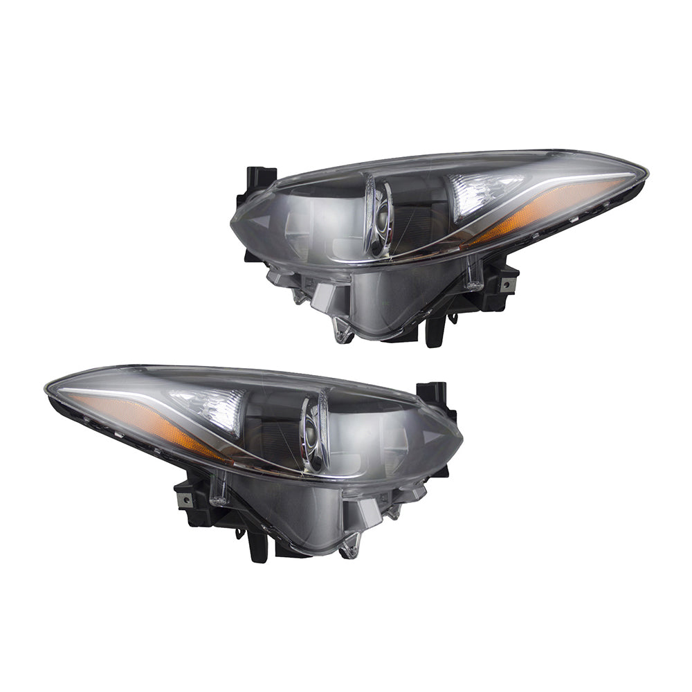 Brock Replacement Pair Set Halogen Headlights Headlamps Compatible with 3 BPW9-51-0L0A BPW9-51-0K0A