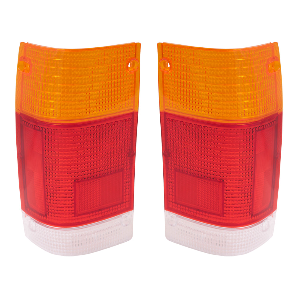 Brock Replacement Driver and Passenger Taillights Tail Lamp Lenses Compatible with 86-93 Pickup Truck UB3951162A UB3951152A