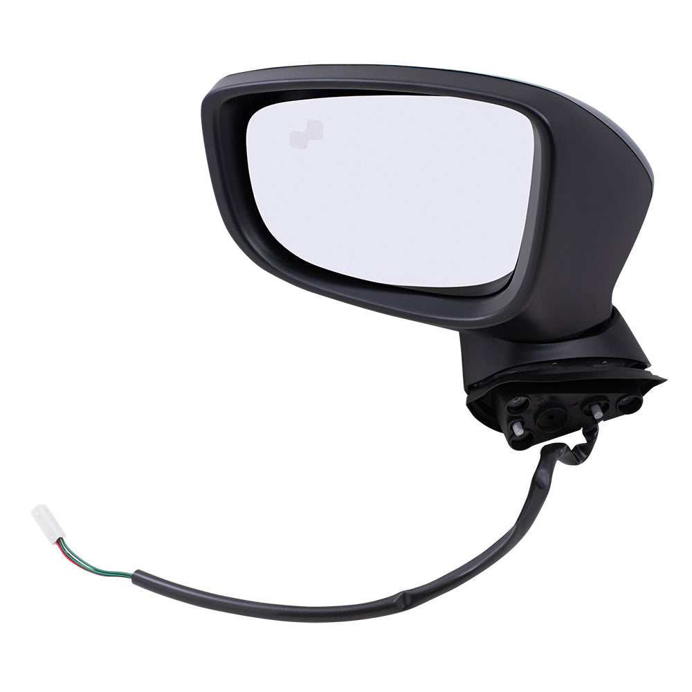 Brock Replacement Driver Power Mirror w/ Blind Spot Detection Compatible with 2014 2015 2016 Mazda3