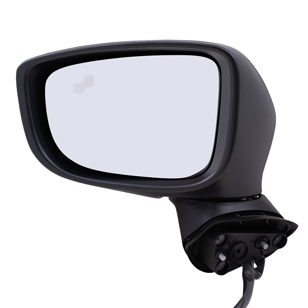 Brock Replacement Driver Power Mirror w/ Blind Spot Detection Compatible with 2014 2015 2016 Mazda3