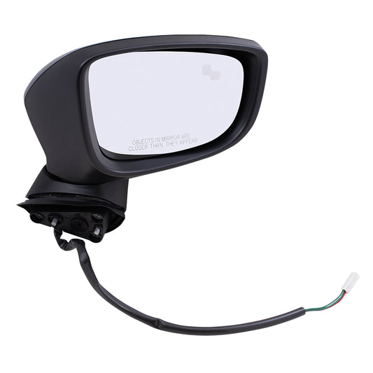 Replacement Passenger Power Mirror w/ Blind Spot Detection Compatible with 2014 2015 2016 Mazda3